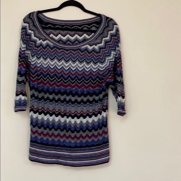 Guess Purple, Black, & Blue Patterned Sweater - Picture 1 of 3